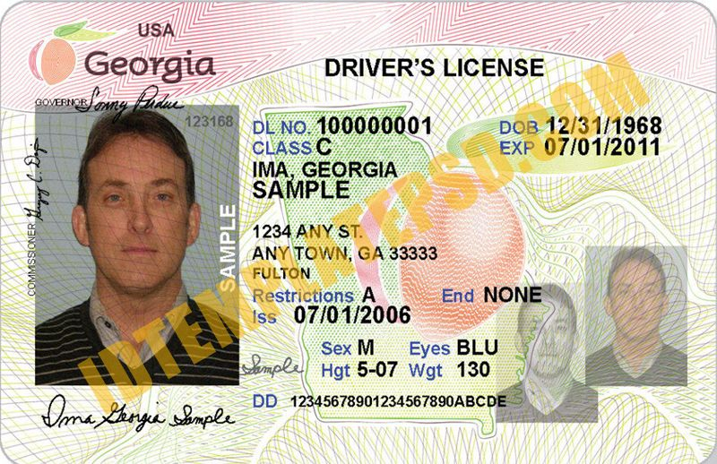 Pin on Novelty PSD USA Driver License Template With Regard To Georgia Id Card Template Intended For Georgia Id Card Template