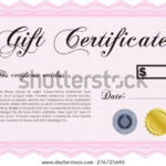 Pink Gift Certificate Template Stock Vector (Royalty Free) 11 Inside Pink Gift Certificate Template