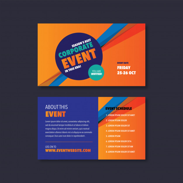 Premium Vector  Corporate event & seminar card invitation design Throughout Seminar Invitation Card Template