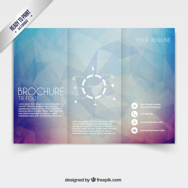 Premium Vector  Tri fold brochure Inside 3 Fold Brochure Template Free Download Intended For 3 Fold Brochure Template Free Download