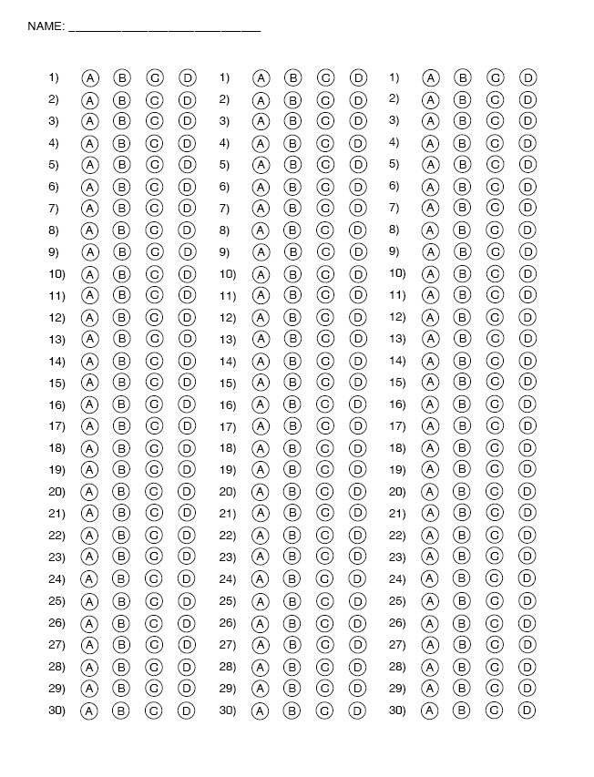 Printable Blank Answer Sheet (Page 11) - Line.111QQ In Blank Answer Sheet Template 1 100