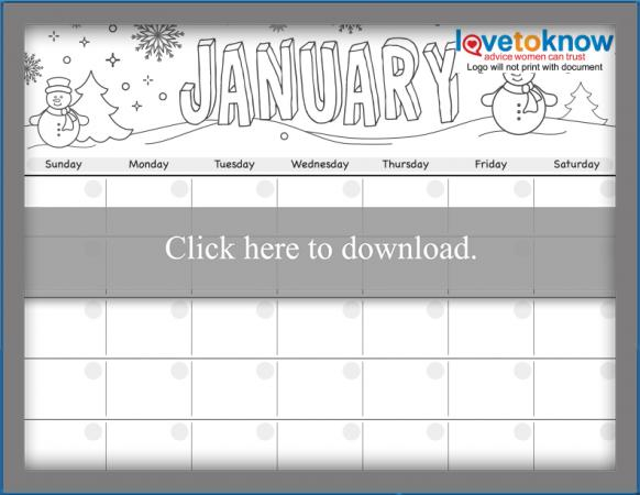Printable Calendar for Kids  LoveToKnow Within Blank Calendar Template For Kids In Blank Calendar Template For Kids