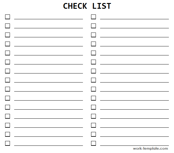 Printable Checklist Template - To Do List for Business Intended For Blank To Do List Template Throughout Blank To Do List Template