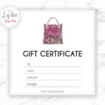 Printable Pink Silver Glitter Certificate Template  Editable Photography  Studio Gift Card Design  Photoshop Template PSD INSTANT DOWNLOAD Intended For Pink Gift Certificate Template