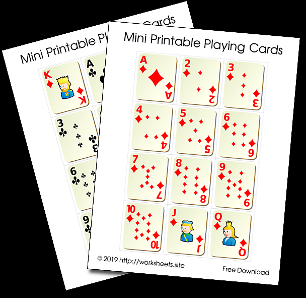 Printable Playing Card Sheets PDF Regarding Free Printable Playing Cards Template For Free Printable Playing Cards Template