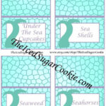 Printable Purple Aqua Mermaid Food Label Cards  Digital Download Throughout Free Printable Tent Card Template