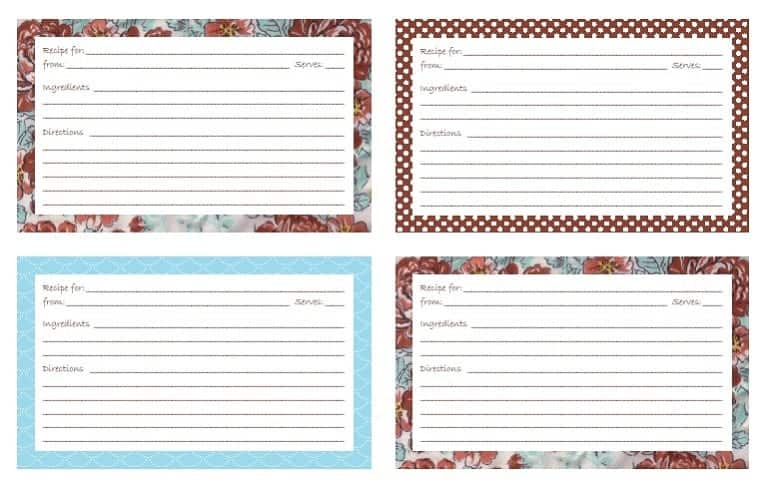 Printable Recipe Card Template With Regard To Fillable Recipe Card Template