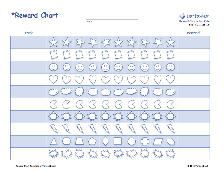 Printable Reward Charts For Kids – Reward Chart Template Intended For Blank Reward Chart Template