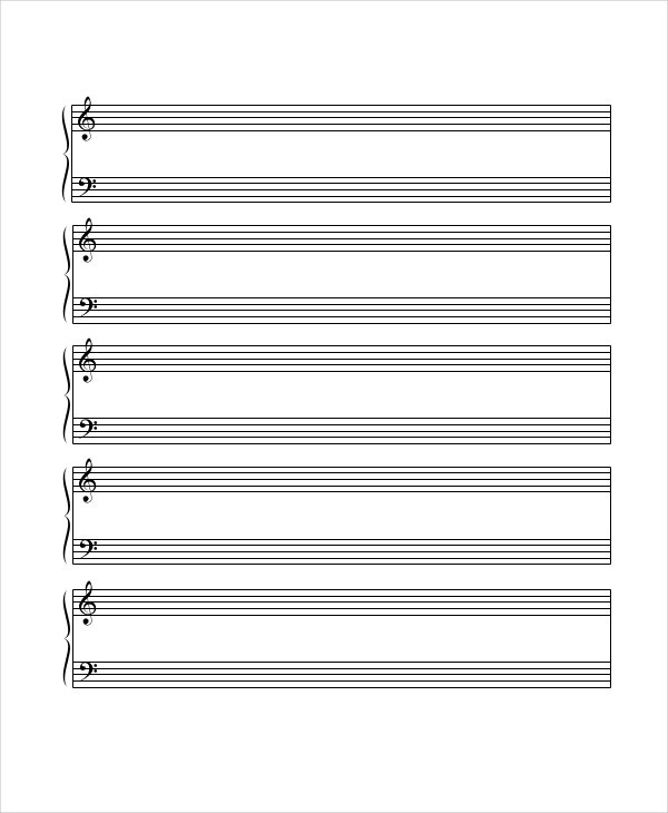 Printable Staff Paper - 11+ PDF Documents Download  Free & Premium  Throughout Blank Sheet Music Template For Word Within Blank Sheet Music Template For Word