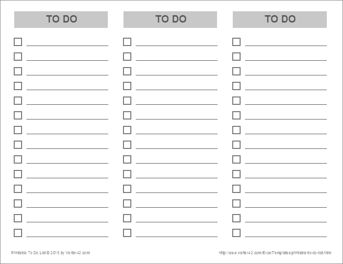 Printable To Do List In Blank To Do List Template Throughout Blank To Do List Template
