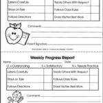 Printable Weekly Preschool Progress Reports Yahoo Image Search  Pertaining To Preschool Weekly Report Template