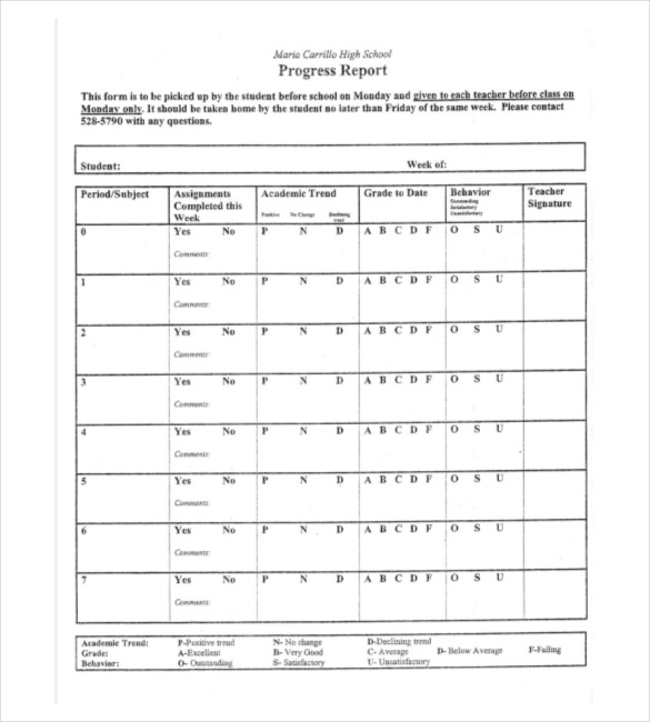 Progress report template for college students With Regard To High School Progress Report Template With Regard To High School Progress Report Template