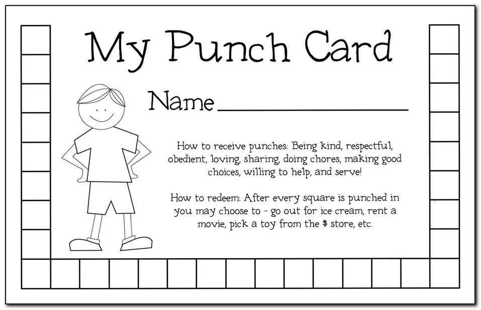 Punch Card Template For School  vincegray11 Regarding Free Printable Punch Card Template With Regard To Free Printable Punch Card Template