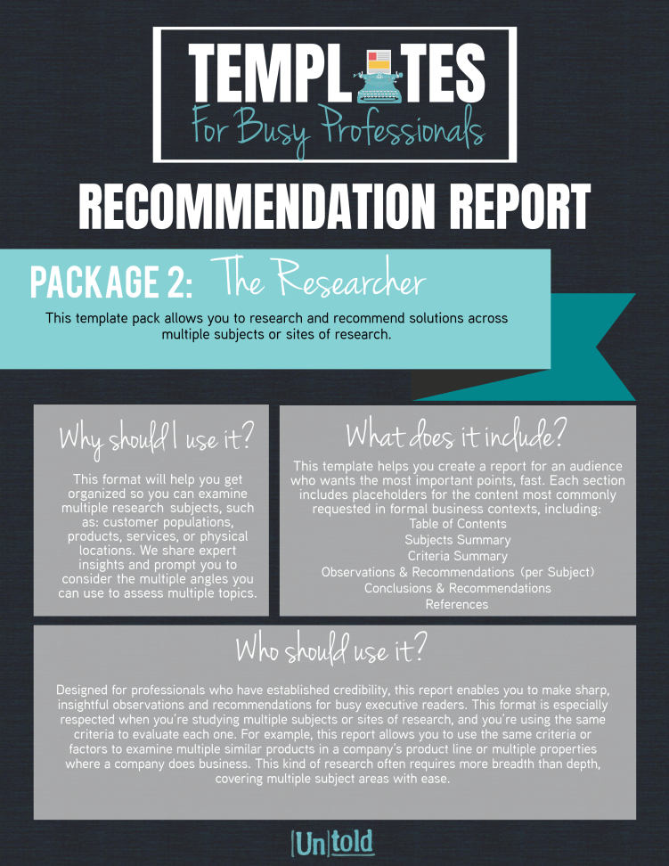 Recommendation Report Templates For Recommendation Report Template For Recommendation Report Template