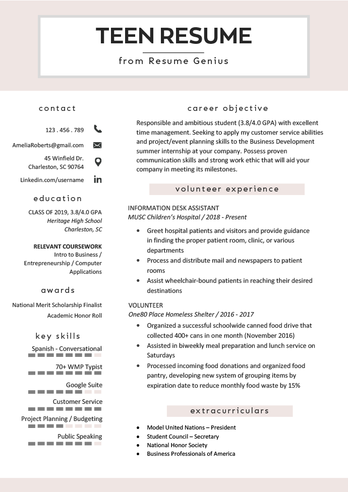 Resume Examples for Teens: Templates & How to Write Pertaining To High Resume Templates What To Look For Intended For High Resume Templates What To Look For