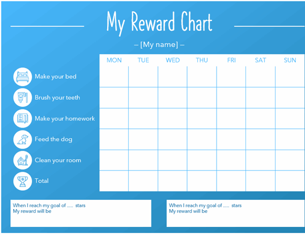Reward chart Pertaining To Reward Chart Template Word Within Reward Chart Template Word