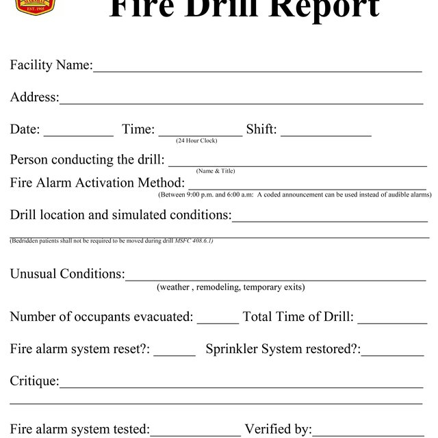 Sample Evacuation Drill Evaluation Forms Filled By Drill  For Emergency Drill Report Template