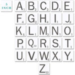 Scrabble Style Stencil Alphabet Large Letter Stencils – 11 Inch 11 Mil Mylar  Stencil Template For Tile Wall Decor Art  11×11 INCH Stencil  11