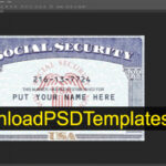 Social Security Card Template [SSN Editable PSD Software  Intended For Social Security Card Template Pdf