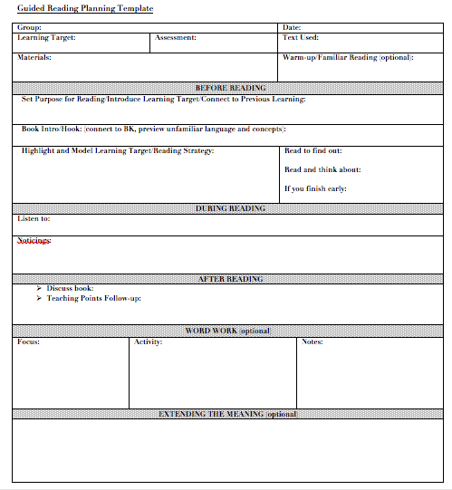 The Story of Guided Reading  Ms Within Guided Reading Lesson Plan Template Fountas And Pinnell