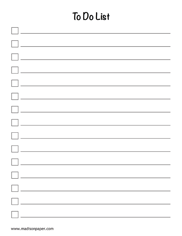 To Do List Template – Madison