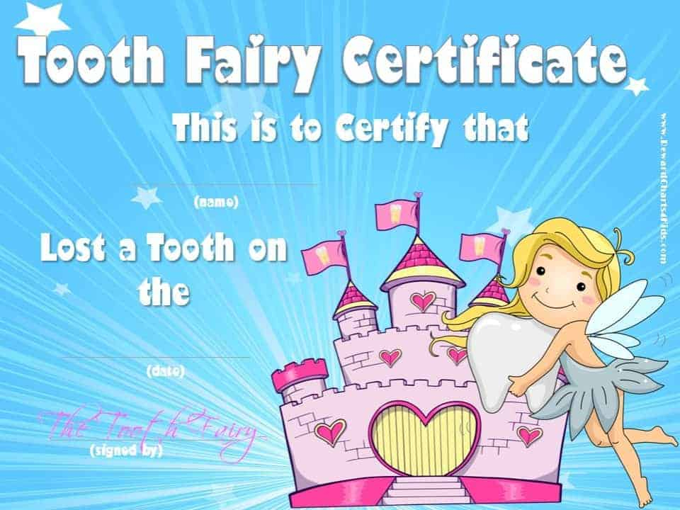 Tooth Fairy Certificate For Tooth Fairy Certificate Template Free