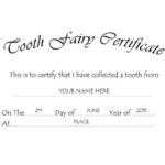 Tooth Fairy Certificate Free Templates Clip Art & Wording  With Regard To Tooth Fairy Certificate Template Free