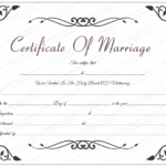 Traditional Wedding Certificate Template In Certificate Of Marriage Template