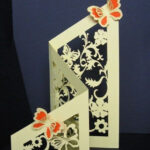Tri-fold floral & butterfly cut-out card template For Fold Out Card Template