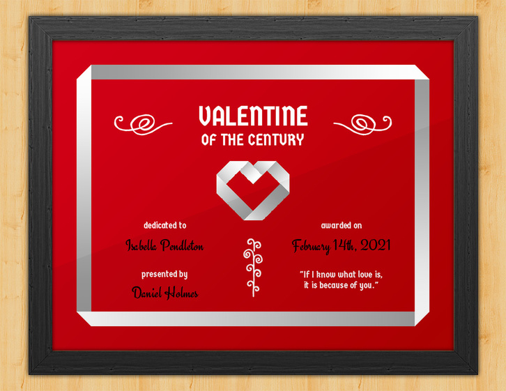 Valentine’s Day Certificate – Origami Love By Award Hut With Love Certificate Templates