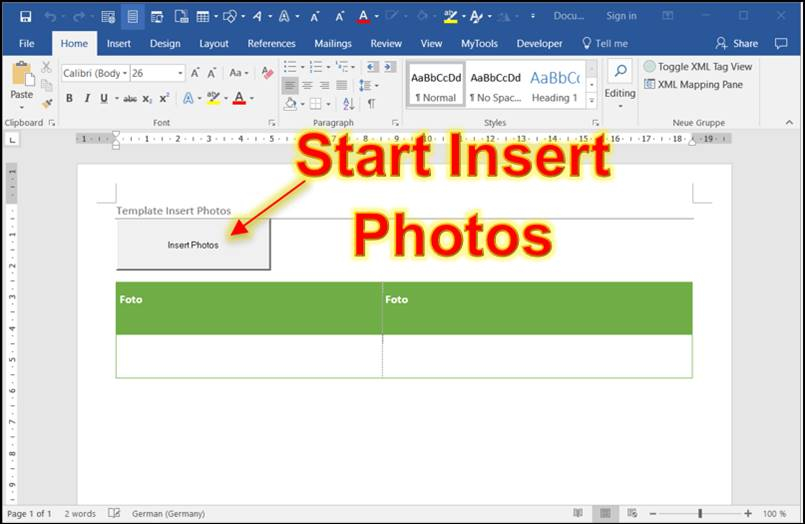 Word Template: Insert photos into multi-column table @ CodeDocu  For Button Template For Word With Button Template For Word