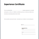 Work Experience Certificate Template – Microsoft Word Templates In Template Of Experience Certificate
