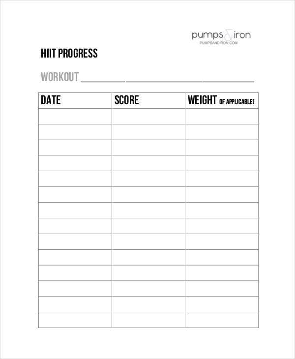 Workout Chart Templates – 11+ Free Word, Excel, PDF Documents  Pertaining To Blank Workout Schedule Template